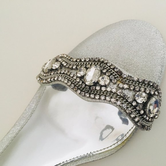 ANTONIO MELANI Sadina Silver Sand Rhinestone Prom/Homecoming Stiletto Sz 8.5 - Picture 4 of 5